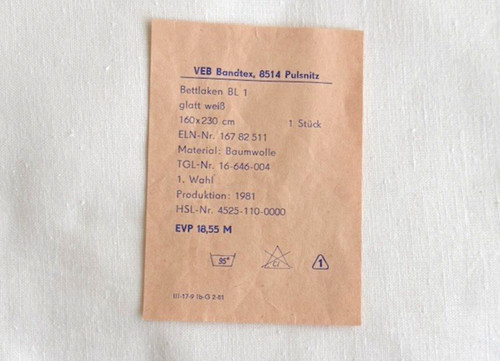 Ddr bettlaken mit - ddr-bettlaken,, etikett