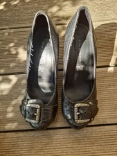 5 TH AVENUE Sexy High Heels Pumps 37  Schwarz  mit Schnalle ECHT LEDER