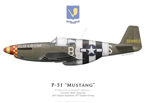 Print 51b mustang old - p-51b, "old