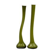 2er Set Deko Swing Vasen aus Glas Grün | 38 cm | 40 cm Höhe