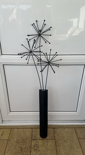 Schwarze metall pusteblume - schwarze,