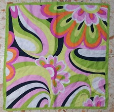 CODELLO Nicki-Tuch kleines Carré 60ties Muster 100% Seide rolled edges 53× 51cm