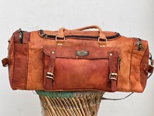31 Zoll Echtleder Vintage praktische Reisetasche Fitnessstudio Wochenende Übe...