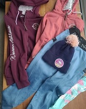 Reitset Winter 2 Reitjacken Lila mit Reitleggings Blau Termo Mädchen Damen S 36 