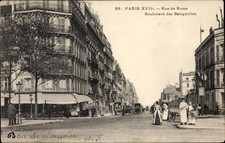 Ak Paris XVII., Rue de Rome, Boulevard des Batignolles - 3261324