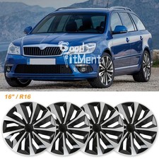 Für Octavia 16 Zoll R16 4er-Set Radkappen Schwarz Radblenden Abdeckungen