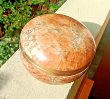 VINTAGE ITALIENISCHE RUNDE ALABASTER SCHMUCKSCHATULLE/BOX -  AUS DEN 50ER JAHREN