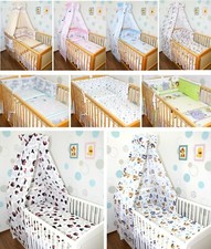 Baby Bettset 5-20 tlg mit Vollstoff Himmel Bettwäsche  Wickelauflage