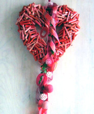 Türkranz Herz in pink aus