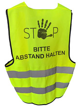 Sicherheitsweste Warnweste bedruckt mit Bitte Abstand halten