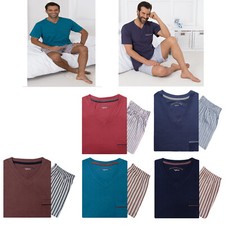 Herren Nachtwäsche Schlafanzug Pyjama kurz Manuel Baumwolle Größe M L XL XXL ///