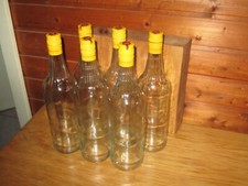 6 Schnapsflaschen, Glasflaschen, 1000ml, Flasche, leer - Spirituosen