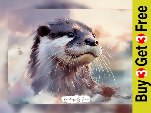 Bezaubernder otter aquarell - otter,