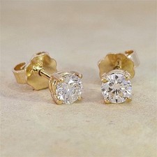 Brillant Diamant Ohrstecker Paar 750/- Gelbgold 18 Karat Gold 0,70 Karat G/VS
