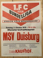 Plakat 1978 1.FC Köln - MSV