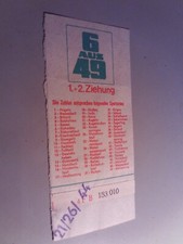 Alter Lottoschein DDR 6 aus 49