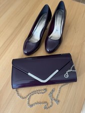Damen Schuhe Tamaris Pumps 38 und Clutch in Aubergine