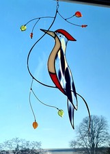 Tiffany fensterbild specht - fensterbild,,