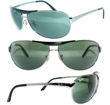 RAY BAN SONNENBRILLE GRAU GRÜN RB 3324 004 WARRIOR 3343 PILOT BRILLE 3342 ETUI