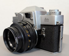 Leitz Wetzlar Leicaflex mit Summicron-R 1:2/50 Objektiv in Original-Tasche