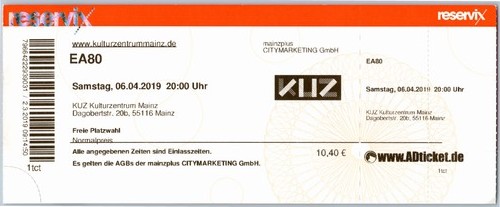 Ea80 ticket 2019 tour mainz - ticket,