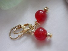 Rote jade ohrringe - jade,