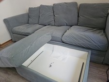 Verkaufe Türkises IKEA Grönlid Sofa + Aufbewahrungshocker