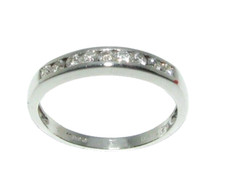 Damen Damen 18ct 18 Karat Weißgold Diamant Halb Ewigkeit Ring UK Größe L 1/2