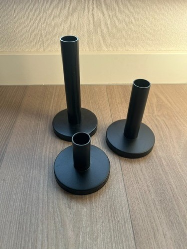 3er set kerzenständer schwarz - kerzenständer,
