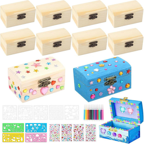 Mini schatztruhe holz - set, für