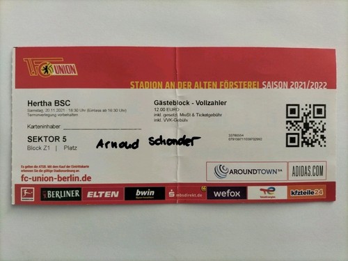 Sammler ticket 1 fc - sammler, 1.fc