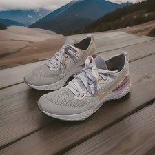 Nike Epic React Flyknit Womens Grey/Pink - Size UK 6.5  EUR 40.5