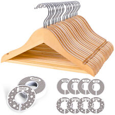 Kinder Bügel Kleiderbügel Holz Natur Garderobenbügel mit Größe Trenner Teiler DE