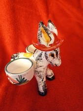 Esel mit 2 Umtöpfen oder auch Teelichhalter, Italienische Keramik