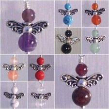 ♥ Schutzengel Charm Anhänger Edelsteine Citrin Türkis LapisLazuli Nephrit ♥ 