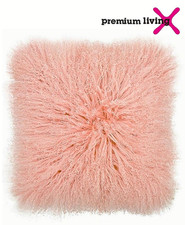 Tibet Lammfell Kissen Rosa