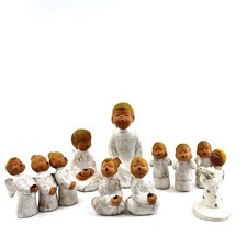 Jullar Engel Set Spanien | 11x Weihnachtsfiguren Keramik | VTG Choir Deko