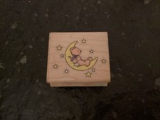 Motivstempel, Holzstempel,  Bär schläft auf Mond, Moon Bear