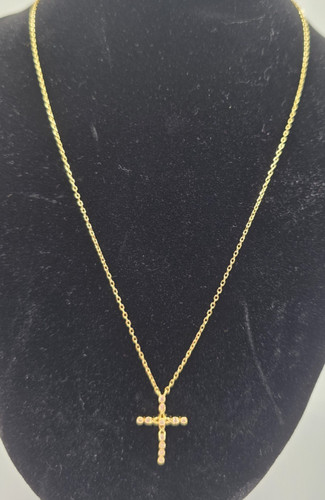 Moissanit kreuz halskette gold - moissanit,