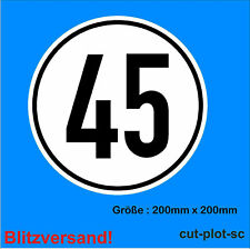 1 Stück 45 km/h Aufkleber Ø20cm Auto Wohnwagen Anhänger nach §58 StVZO SC102