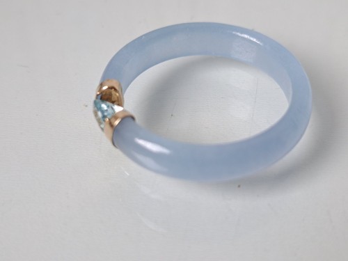 Edler ring hellblaue jade - ,