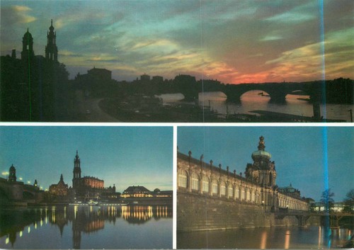 Dresden bei nacht elbe - -,