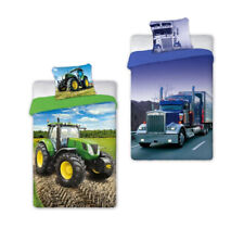 Jugend Bettwäsche Set 135x200 140x200 Feuerwehrauto Traktor Mustang Auto Baggger