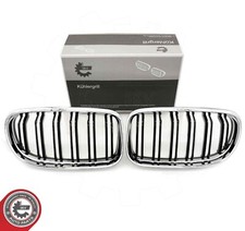 2x Chrom Frontziergitter links