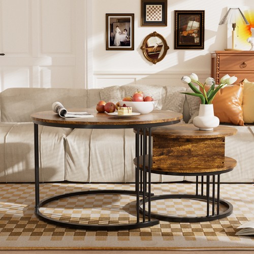 Runder couchtisch 2er set - runder,
