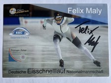 original signierte Autogrammkarte Eisschnelllauf Felix Maly