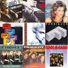 Schallplatten 60x 7" EP Vinyl – ABBA, Queen, Bee Gees, Madonna, Falco u.v.m.