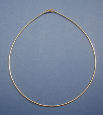 Omega Reif 925 Silber vergoldet Halsreif 1,0 mm 40 cm Karabiner-Verschluss