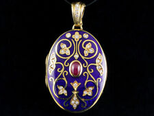Faberge Rubin Brillant Medaillon ca. 1,68ct   33,0g 750/- Gelbgold