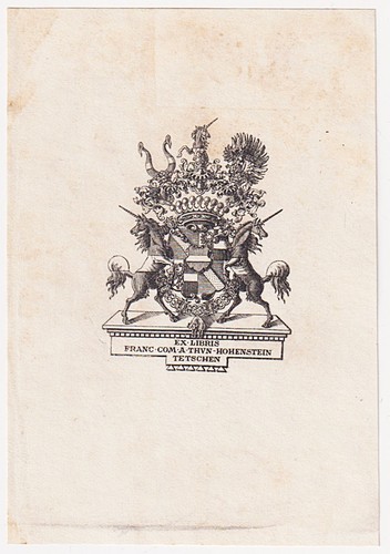 Exlibris franz von thun - thun, u